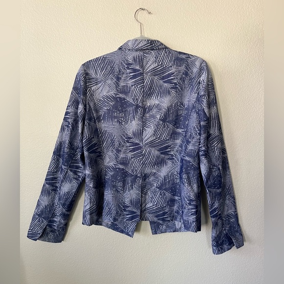 Anthropologie Cartonnier Navy Fern Brocade Smart Suit Jacket Womens Size 10 - Picture 3 of 15